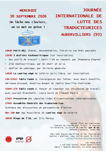 Grève des traducteurices 30 septembre 2026